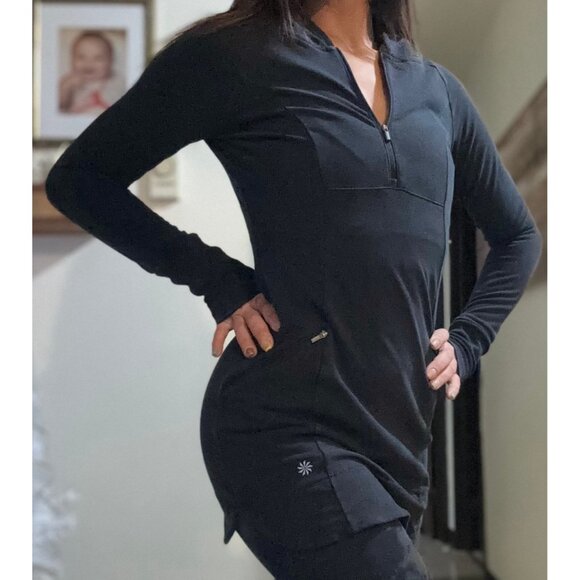 Athleta Hoodie Dress Black - Picture 1 of 8